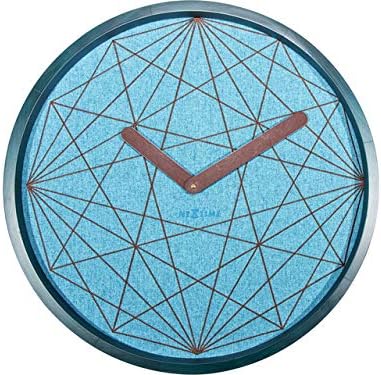 NeXtime wall clock "CALMEST", very silent, round, made of fabric, turquoise, ø 50 cm
