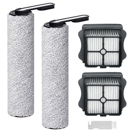Cleptorize Spare Parts for Tineco Floor One S5/ S5 Pro/ S5 Pro 2/ S5 Extreme Vacuum Cleaner, Kit of 2 Roller Brushes, 2 Filters, 1 Cleaning Brush