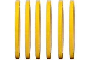FODATTM 6 Rolls Graphic Art Thin Tape Self-Adhesive Artist Tape Grid Dry Erase Tape 72 Yard/Roll Whiteboard Gridding Tape Grid Marking Tapes Desktop Positioning Crossed Tape (Yellow, Width：5mm)