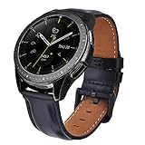 Bands for Samsung Galaxy Watch 42mm Bands/Galaxy Watch Active (40mm) Band,TOROTOP 20MM Genuine Leather Strap Replacement Band Strap for Galaxy Watch 42mm Bands(Black)