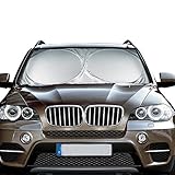 MATCC Windshield Sun Shade Car Sun Shade Excellent UV Reflector Keeps Vehicle Cooler Folding Silvering Sun Visor Heat and Sun Reflector Medium 62'' x 34''(160 x 86cm)