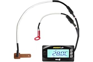 Universal Motorcycle 4 in 1 Multifunction Gauge (Cylinder Head Temp+Radiator Temp+Voltmeter+Timer) Thermometer Fahrenheit/Cel