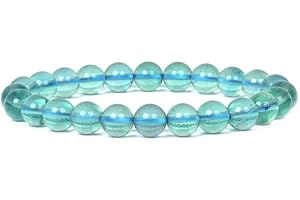 Justinstones Gem Semi Precious Gemstone 8mm Round Beads Stretch Bracelet 7" Unisex