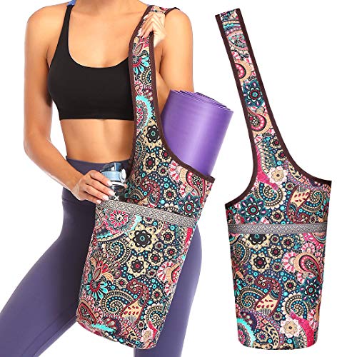 image for Soogus Yoga Mat Bag, Cotton Canvas Yoga Bags and Carriers for Women Sl