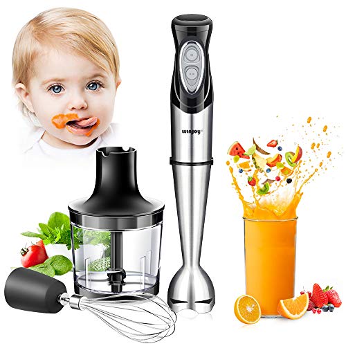Immersion Hand Blender, 4-in-1 Multifunctional Handheld Blender with Ballon Whisk,20oz Chopper Bowl and BPA-Free Beaker for Baby Food,Smoothies,Sauces,Soup [FDA/ETL Approved]-2 Years Warranty - Thumbnail 7