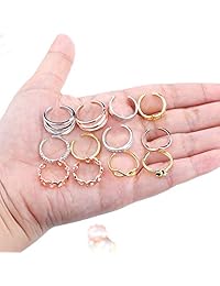 Jstyle 10-12Pcs Adjustable Toe Rings for Women Girls Various Types Band Open Toe Ring Set Women Summer Beach Jewelry
