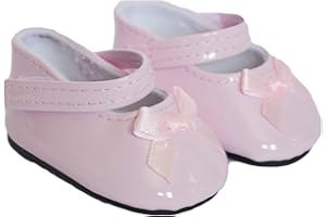 MBD 18 Inch Doll Shoes-Pink Bow Mary Janes Fits 18 Inch Girl Dolls and 15 Inch Baby Dolls