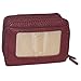 Buxton Womens RFID Accordion Double Zippered Wizard Credit Card ID Holder Travel Wallet (Burgundy)