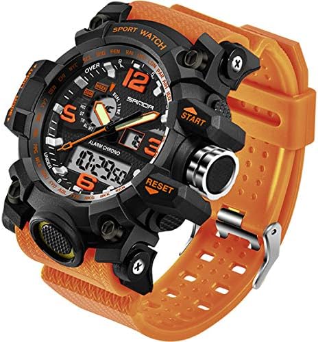 Men's Watches Military Sports Electronic Waterproof LED Stopwatch Digital Analog Dual Display Outdoor Army Wrist Watch Tactical