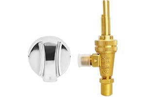 Nahntaipy Propane Gas Control Valve Fit for Hotel Commercial Kitchen, with 0.0472" Hole Nozzle & Chromed Steel Control Knob Stem Length 1.4"