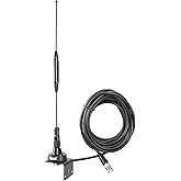 Tram 1091-BNC Kit de antena de montaje en tronco/orificio para escáner con conector BNC-macho, dorado, negro, 19.00 pulgadas 