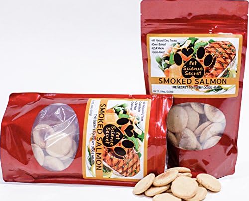 Smoked Salmon Dog Treats | 100% All Natural Healthy Ingredients | Grain, Gluten &amp; Chemical Free, No Preservatives | Healthy Anti-oxidants, Flax seed Oil | Made in USA, 10 oz.