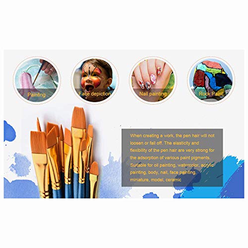 15 Pcs Set/5Pcs Palette Knives and 10 PCS Professional Watercolor Paint Brush Oil Painting Scraper Nylon Brushes for Artists Beginners
