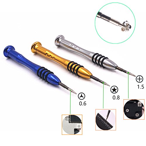JUYU 21 Pcs Cell Phone Repair Tool Kit Open Tool Kit for iPhone Precision Screwdriver Set with Magnetizer/Demagnetizer Tool & Opening Pry Tools for iPhone, IPad,IPod,ITouch (21 IN 1)