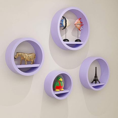 Ltjtvfxq Shelf Schwimmende Regale Runde Form Grosser Kreis Hangende Wandmontage Regal Tiefe Regale Perfekt Set Von 4 Farbe Purple Amazon De Kuche Haushalt
