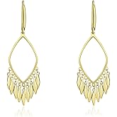 Sterling Silver Big Drop Earrings 925 Tassel Linear Ear Hanging Shimmering Fan Statement Teardrop Earrings - Designer Multi-Style Statement Exquisite Trendy Upscale Chandelier Dangle Earrings Jewelry Gift for Women