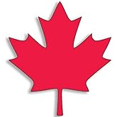 Large Red Maple Leaf Shaped Sticker (Canadian Decal Canada Vinyl Window Decal (7 x 8 inch)