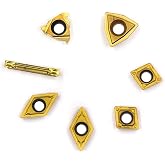 OSCARBIDE Carbide Turning Inserts MGMN200,11ER A60,WCMT2.5,CCMT060204,DCMT070204 CNC Lathe Insert for Indexable Lathe Turning Tool Holder Insert Replacement, 7 Pieces