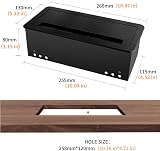 ZESHAN Table Power Socket Box UK Plug USB HDMI VGA Telephone Internet Black view 3