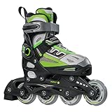 5th Element B2-100 Adjustable Kids Recreational Inline Skates, Black and Green Rollerblades