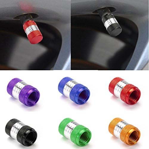 Naomi 4Pcs Aluminum Alloy Car Motorcycle Wheel Tire Valve Stem Cap Dust Cover Blue