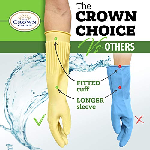 Long Biodegradable Latex Rubber Gloves Small 3PK — Long and Thick