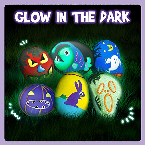 Dr. Daz 10 Rocks Paint Kit, Painting Crafts for Boys Girls 6 7 8 9 10 11 12 Year Old Creative Toys Glow in the Dark