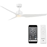 WAC F-056L-MW Stella 60" Outdoor Ceiling Fan with Lights and Remote Control, Matte White