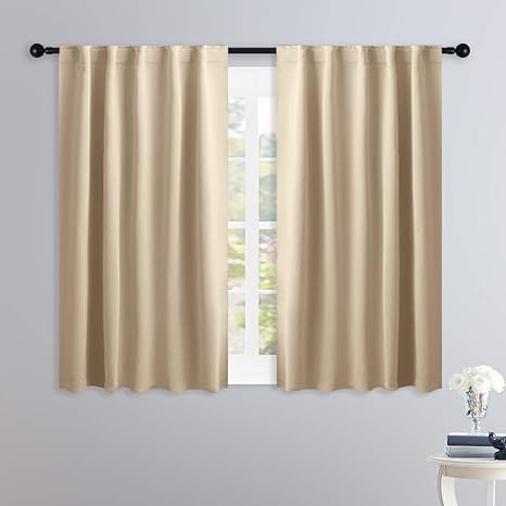 Nicetown Kitchen Window Blackout Curtains Back Tab Rod Pocket