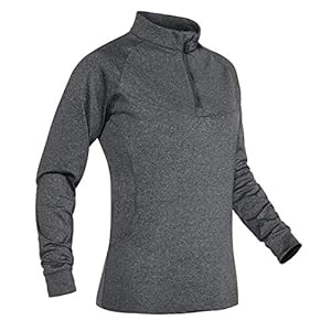 TACVASEN Womens Shirt Casual Sweatshirts Lange Mouw Tops Slim Fit Outdoor T-Shirts met 1/4 Zip Kraag