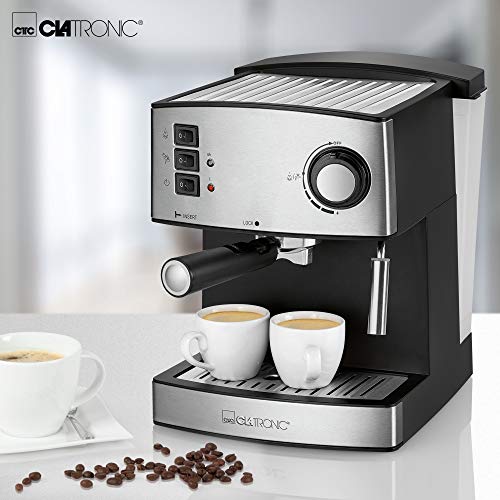 Clatronic Espresso Siebträgermaschine ES 3643, Espressomaschine mit 15 Bar Pump-Druck, Milchschaumdüse, Espresso- und… – Bild 8