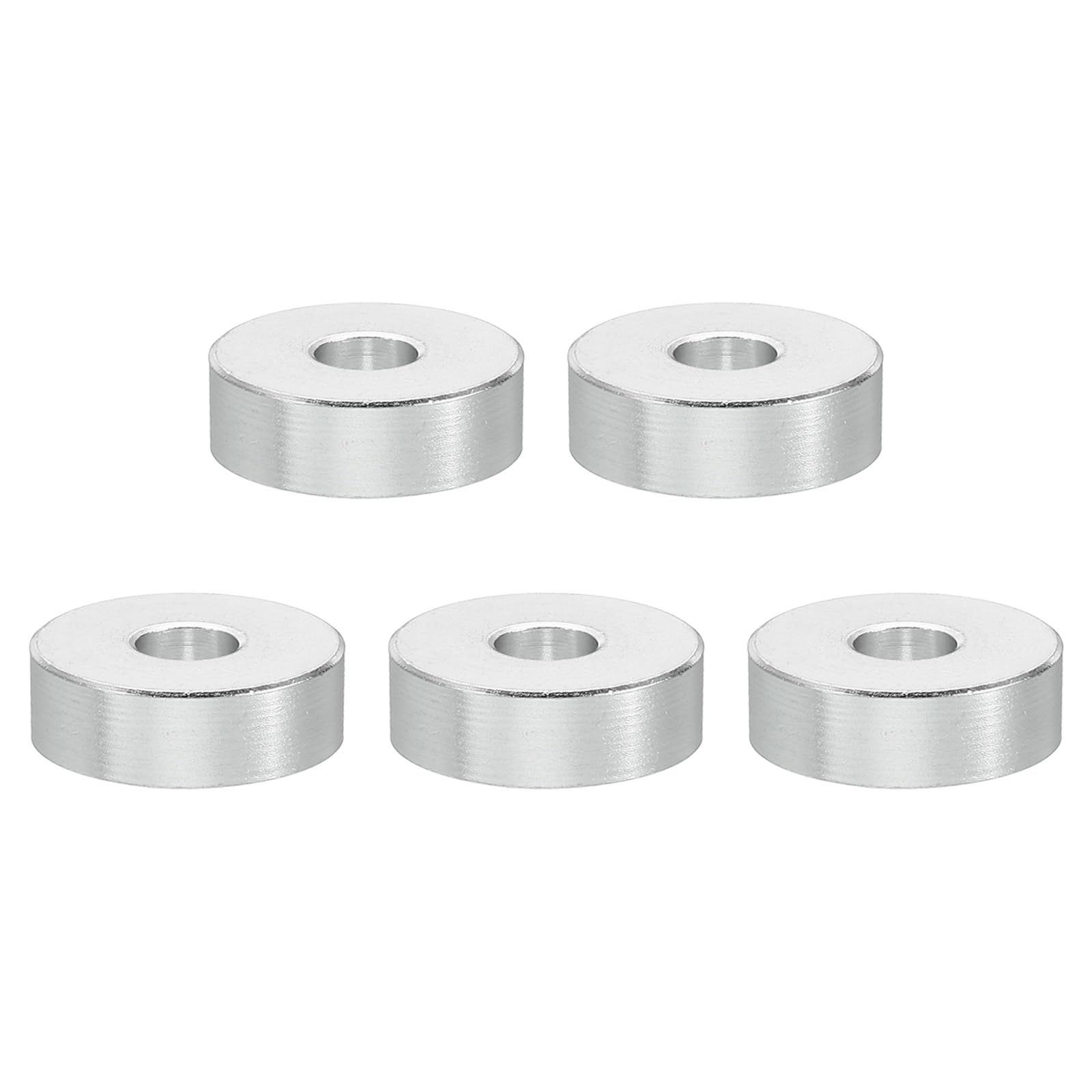 PATIKIL M5 Aluminum Spacers, 5 Pcs Metal Spacer Aluminum 5.2mm ID x 16mm OD x 5mm L Aluminum Spacer Screw Standoff Round for 1/5inch or M5 Screw Bolts