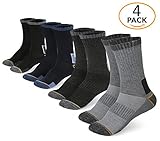 Pembrook All Season Crew Boot Socks - (4 Pack) - Breathable Work, Boot, Hiking, Athletic Socks - Reinforced Heel & Toe