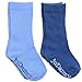 juDanzy 2 Pack of Ribbed Mid-Calf Girls & Boys Socks (2-4 Years, Light Blue & Navy)