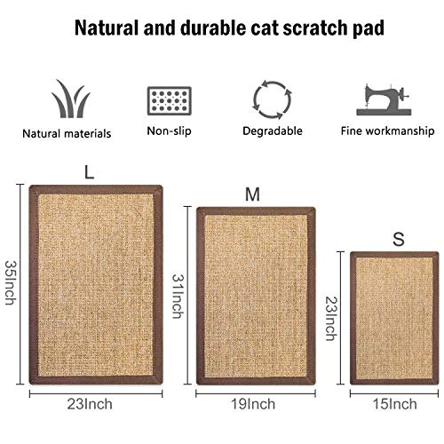 Cat Scratching Mat 100 Natural Sisal Scratcher Horizontal Scratching