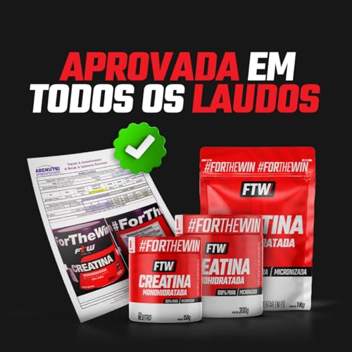 Creatina Pura1KG Refil Monohidratada FTW - Sem sabor Explosão de Energia, Força e Resistência - Absorção Rápida para Ganho de Massa e Performance
