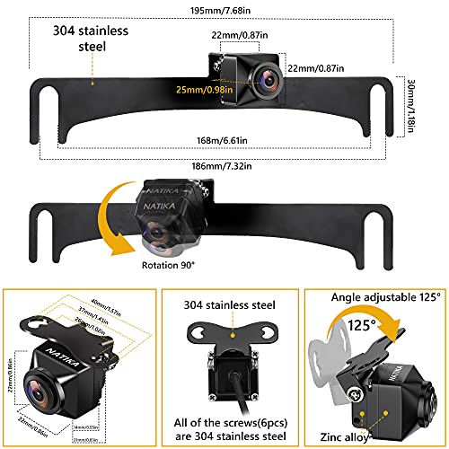 NATIKA Backup/Front View Camera No Distorted Affect Starlight Night