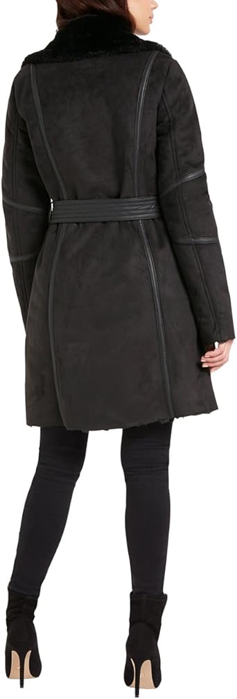 lipsy faux fur bonded wrap coat