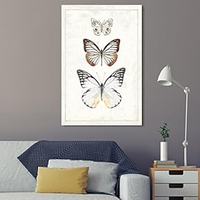 Canvas Wall Art - Hand Drawn Brown Yellow Abstract Butterfly Variation Artwork - Giclee Print Gallery Wrap Modern Home Art Ready to Hang - 12x18 inches