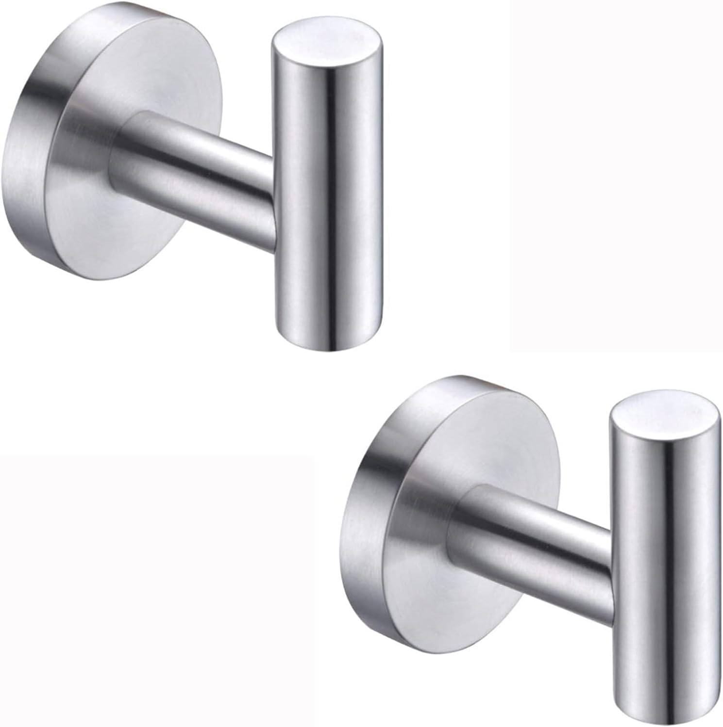 2 Pack Towel Hooks Brushed Nickel SUS 304 Stainless Steel Coat Robe Clothes Hook Modern Wall Hook Holder for Bathroom Kitchen Garage Hotel Pool Wall Mounted - - 