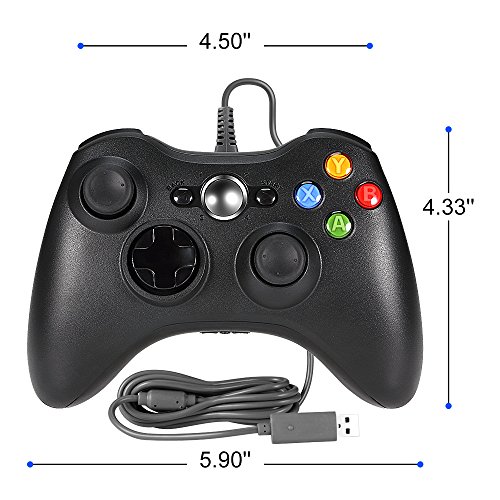 Wired PC Controller, Wetoph GD03 USB Gamepad with Headset Slot for Xbox 360 and PC(Windows XP/7/8/10) Third party product-Black