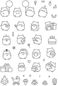 SELCRAFT Metal Cutting Dies and Rubber Stamps Animals Food for Scrapbooking Craft Stencil Card Making Album Sheet Decoration Die Cut - Stamps