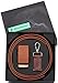 Marino Men’s Genuine Leather Ratchet Dress Belt With Automatic Buckle, Trim to Fit Enclosed in an Elegant Gift Box - Allotrope - Tan - Adjustable from 28