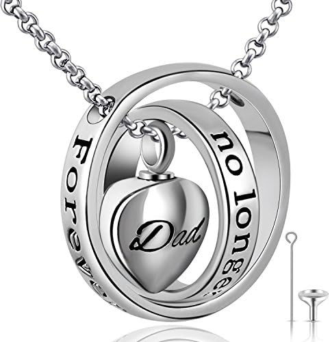 Urn Necklaces for Ashes No Longer by My Side Forever in My Heart Mum Dad Cremation Urn Locket Jewellery