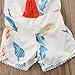 Newborn Baby Girls Ethnic Style Sleeveless Tassels Backless Floral Romper (2-3T, White)