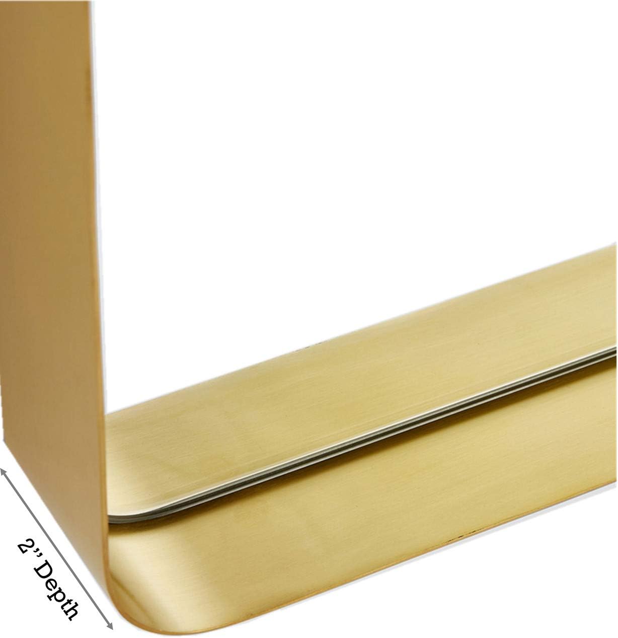 TEHOME 20x30 Brushed Gold Metal Framed Bathroom Mirror for Wall in Stainless Steel Rounded Rectangular Bathroom Vanity Mirrors Wall Mounted: Furniture & Decor