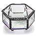 J Devlin Box 621-3 Hexagon Clear Glass Trinket Box Keepsake Gift Decorative Jewelry Ring Box