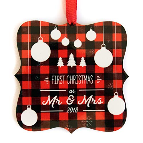 First Christmas as Mr and Mrs 2018 Ornament Gift for Newlyweds - FREE Gift Box