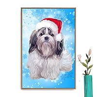 Framed Canvas Wall Art Christmas Santa Claus Canvas Prints Home Artwork Decoration for Living Room,Bedroom - 16x24 inches