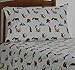 Dogs Twin Flannel 3 Piece Sheet Set - 100% Cotton